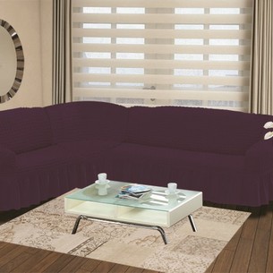 Чехол на диван угловой левосторонний 2+3 Bulsan фиолетовый