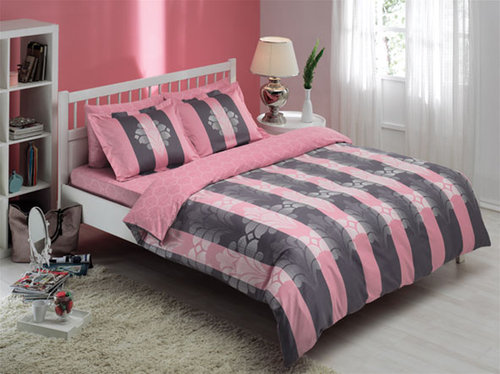Постельное белье TAC SATIN SHANE розовый 1,5 спальный, фото, фотография