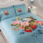 Постельное белье TAC SATIN GRACE голубой 1,5 спальный, фото, фотография
