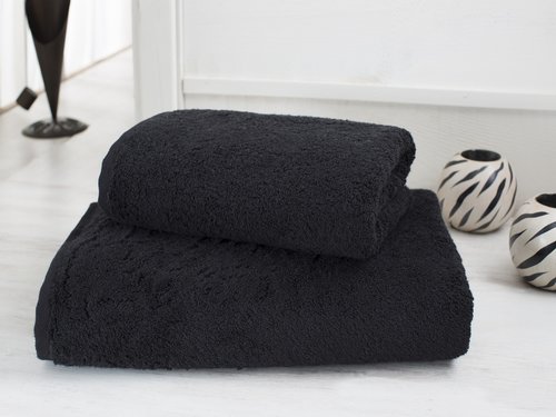 Полотенце для ванной Karna EFES микрокоттон чёрный 70х140, фото, фотография