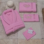 Халат с полотенцами NURPAK BIOFLORES розовый 48-52, фото, фотография