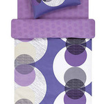 Постельное белье TAC SATEN FREEMOOD DOMINO фиолетовый 1,5 спальный, фото, фотография