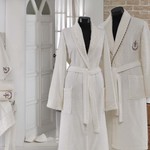 Набор халатов Gonca HAZAN кремовый-серый 48-50 50-52, фото, фотография