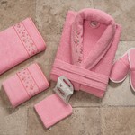 Набор махровый Nurpak PITIRCIK розовый, фото, фотография