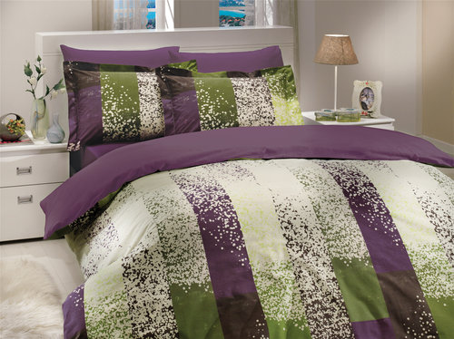 Постельное белье Hobby Home Collection ALANDRA хлопковый поплин фиолетовый 1,5 спальный, фото, фотография
