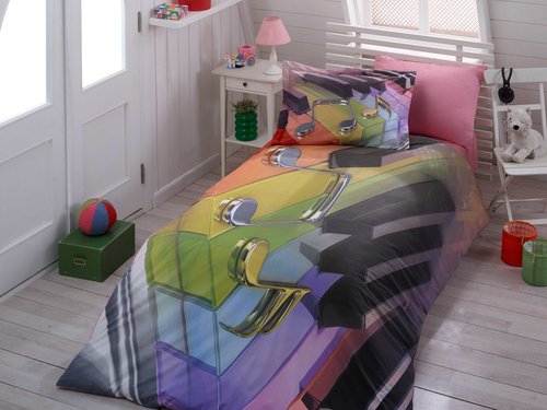 Детское постельное белье Hobby Home Collection MELODY хлопковый поплин 1,5 спальный, фото, фотография