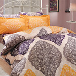 Постельное белье Hobby Home Collection AMANDA хлопковый поплин фиолетовый 1,5 спальный, фото, фотография