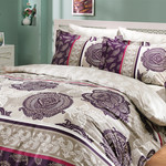 Постельное белье Hobby Home Collection ARELLA хлопковый поплин фиолетовый 2-х спальный, фото, фотография