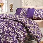 Постельное белье Hobby Home Collection AVANGARDE хлопковый поплин фиолетовый 1,5 спальный, фото, фотография