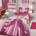 Детское постельное белье Hobby Home Collection LADY хлопковый поплин бордовый 1,5 спальный, фото, фотография