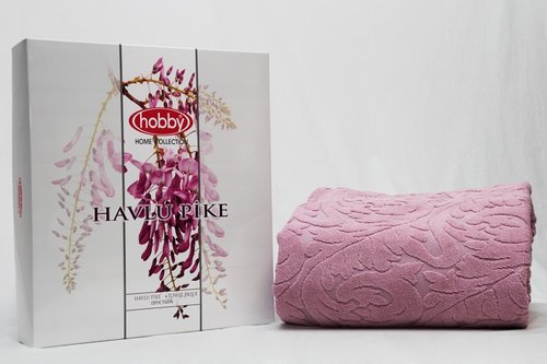 Махровая простынь-покрывало для укрывания Hobby Home Collection SULTAN хлопок розовый 200х220, фото, фотография