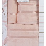 Подарочный набор полотенец для ванной Hobby Home Collection DOLCE хлопковый микрокоттон 3 пр. персиковый, фото, фотография