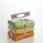 Подарочный набор полотенец для ванной 3пр. Hobby Home Collection DORA хлопковая махра жёлтый, оранжевый, зелёный 50х90(3), фото, фотография