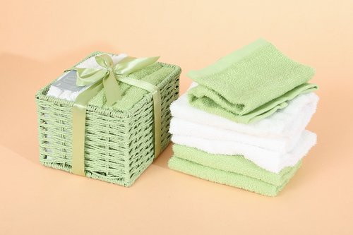Набор полотенец в подарочной упаковке Modalin PENNY зелёный 30х30 6 шт., фото, фотография