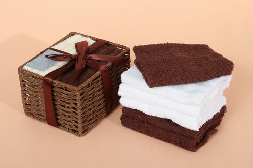 Набор полотенец в подарочной упаковке Modalin PENNY коричневый 30х30 6 шт., фото, фотография