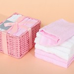 Набор полотенец в подарочной упаковке Modalin PENNY розовый 30х30 6 шт., фото, фотография