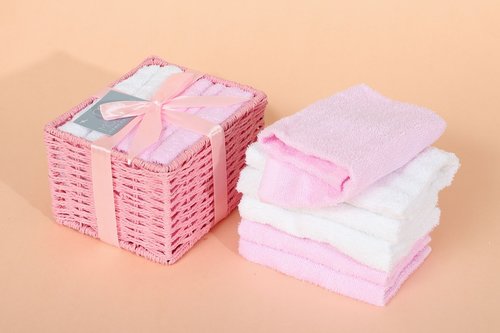 Набор полотенец в подарочной упаковке Modalin PENNY розовый 30х30 6 шт., фото, фотография