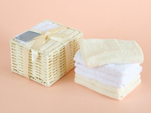 Набор полотенец в подарочной упаковке Modalin PENNY кремовый 30х30 6 шт., фото, фотография