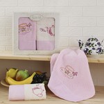 Набор полотенец Karna TEA SET розовый 40х60 2 шт., фото, фотография