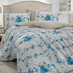 Постельное белье Hobby Home Collection GLORIA хлопковый ранфорс синий 1,5 спальный, фото, фотография