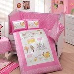 Детское постельное белье Hobby Home Collection ZOO хлопковый поплин розовый, фото, фотография