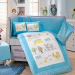 Детское постельное белье Hobby Home Collection ZOO хлопковый поплин синий, фото, фотография