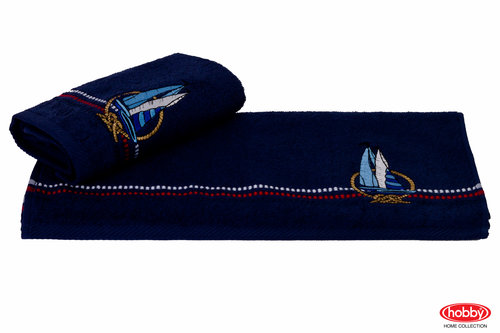 Полотенце Hobby MARINA синий парусник 50х90, фото, фотография