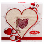 Полотенце для ванной в подарочной упаковке Hobby Home Collection LOVE хлопковая махра кремовый 50х90, фото, фотография