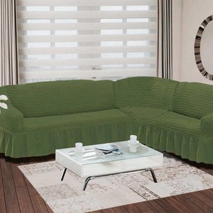 Чехол на диван угловой правосторонний 2+3 Bulsan зелёный