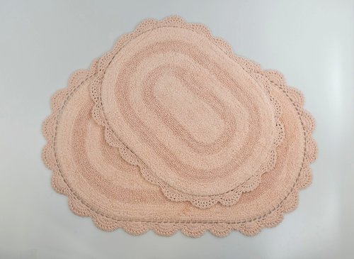 Набор ковриков для ванной Modalin DIANA пудра 45х60, 50х80, фото, фотография