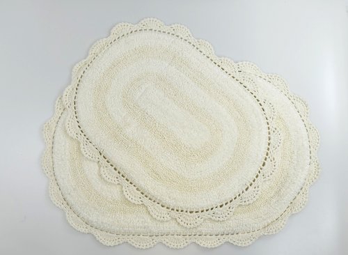 Набор ковриков для ванной Modalin DIANA кремовый 45х60, 50х80, фото, фотография
