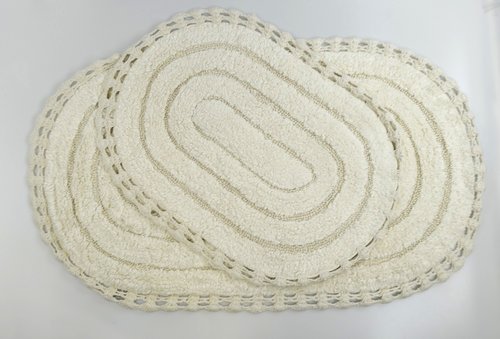 Набор ковриков для ванной Modalin YANA хлопок кремовый, фото, фотография