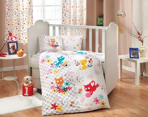 Набор в детскую кроватку для новорожденных Hobby MIRMIR белый ясли, фото, фотография