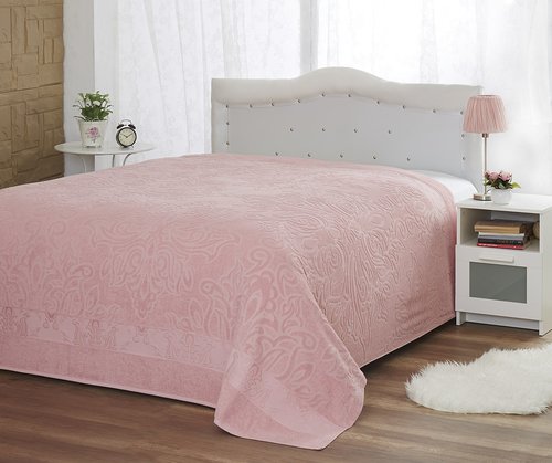 Махровая простынь, одеяло, покрывало Modalin MEDUSA розовый 200х220, фото, фотография