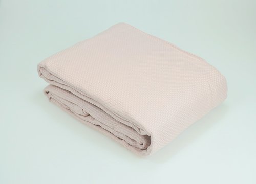 Вафельная простыня-одеяло-покрывало Karna GINGER пудра 220х240, фото, фотография