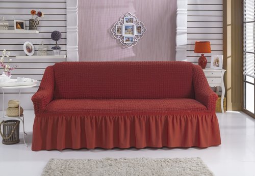 Чехол на диван Bulsan BURUMCUK кирпичный трёхместный, фото, фотография