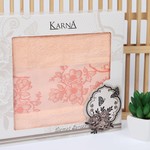 Полотенце Karna VIOLET хлопковая махра абрикосовый 50х90, фото, фотография