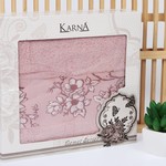 Полотенце Karna VIOLET хлопковая махра грязно-розовый 50х90, фото, фотография