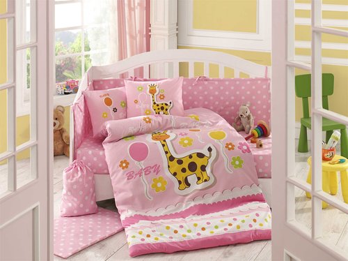 Детское постельное белье Hobby Home Collection PUFFY хлопковый поплин розовый, фото, фотография