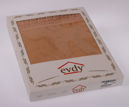 Скатерть с салфетками прямоугольная Evdy KDK кремовый 160х220, фото, фотография