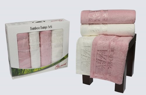 Набор полотенец Gonca LARA кремовый-розовый 50 х 90 см 2 шт.
90 х 150 см 2 шт., фото, фотография