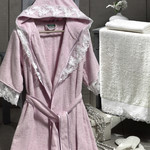 Набор из халата, полотенец, тапочек Altinbasak КЛЕОПАТРА махра бамбук розовый L, фото, фотография