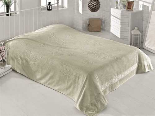 Махровая простынь-одеяло-покрывало Pupilla EFSUN махра бамбук зелёный 200х220, фото, фотография