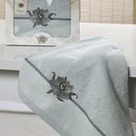 Полотенце Karna SPRAY махра хлопок светло-зелёный 50х90, фото, фотография