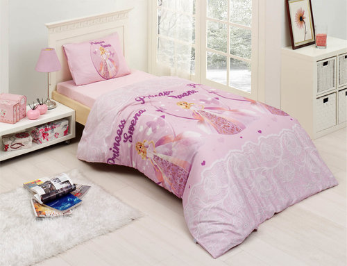 Постельное белье подростковый Altinbasak SWENA ранфорс хлопок розовый 1,5 спальный, фото, фотография