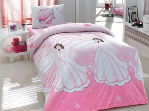 Постельное белье подростковый Altinbasak YASEMIN ранфорс хлопок розовый 1,5 спальный, фото, фотография