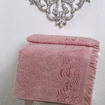 Полотенце для ванной Karna ESRA хлопковая махра розовый 50х90, фото, фотография