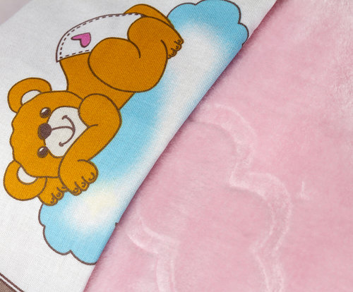 Постельное белье для новорожденных с покрывалом Hobby Home Collection BAMBAM хлопковый поплин розовый, фото, фотография