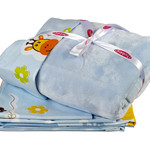 Постельное белье для новорожденных с покрывалом Hobby Home Collection PUFFY хлопковый поплин голубой, фото, фотография