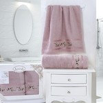 Набор полотенец банных в подарочной упаковке 50х90, 70х140 Karna MONICA махра хлопок светло-лавандовый, фото, фотография
